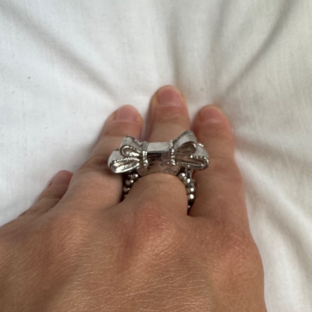 Silver Bow Statement Ring - Picture 5 of 9